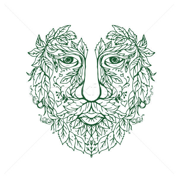 Green Man Head Front Mandala Vector Illustration Aloysius 600x600 Green Man Head Front Mandala Vector Illustration Aloysius