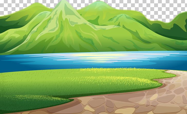 728x446 Green Mountains Green Mountain Lake Illustration Png, Clipart