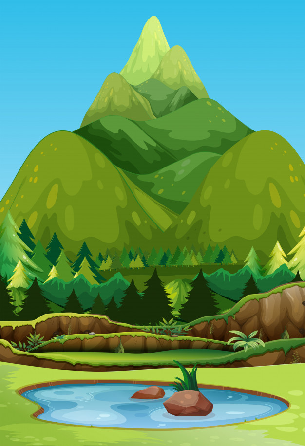 626x916 A Beautiful Green Mountain Vector Premium Download