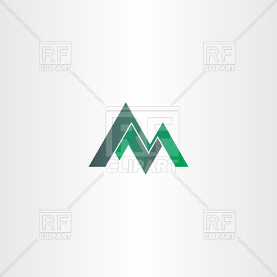400x400 Letter M Green Mountan Vector Image Of Icons And Emblems