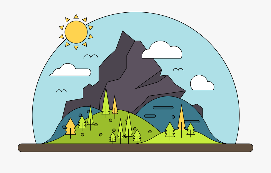 920x588 Mountain Vector Cartoon Landscape Free Transparent