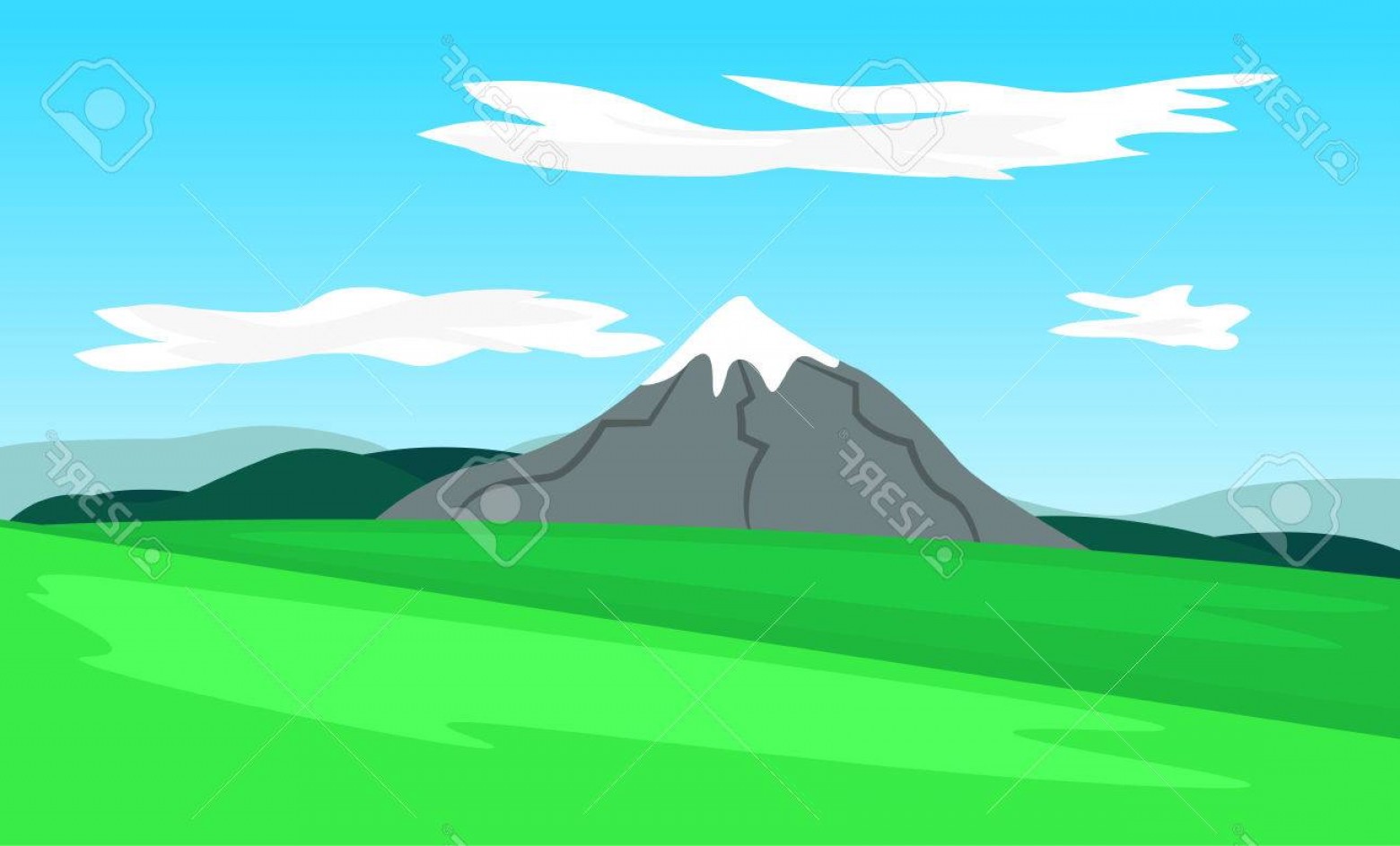 1560x943 Photostock Vector Simple Landscape With A Mountain Vector