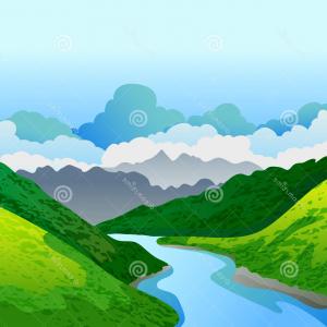 300x300 Stock Illustration Vector Summer Spring Landscape Panorama Green