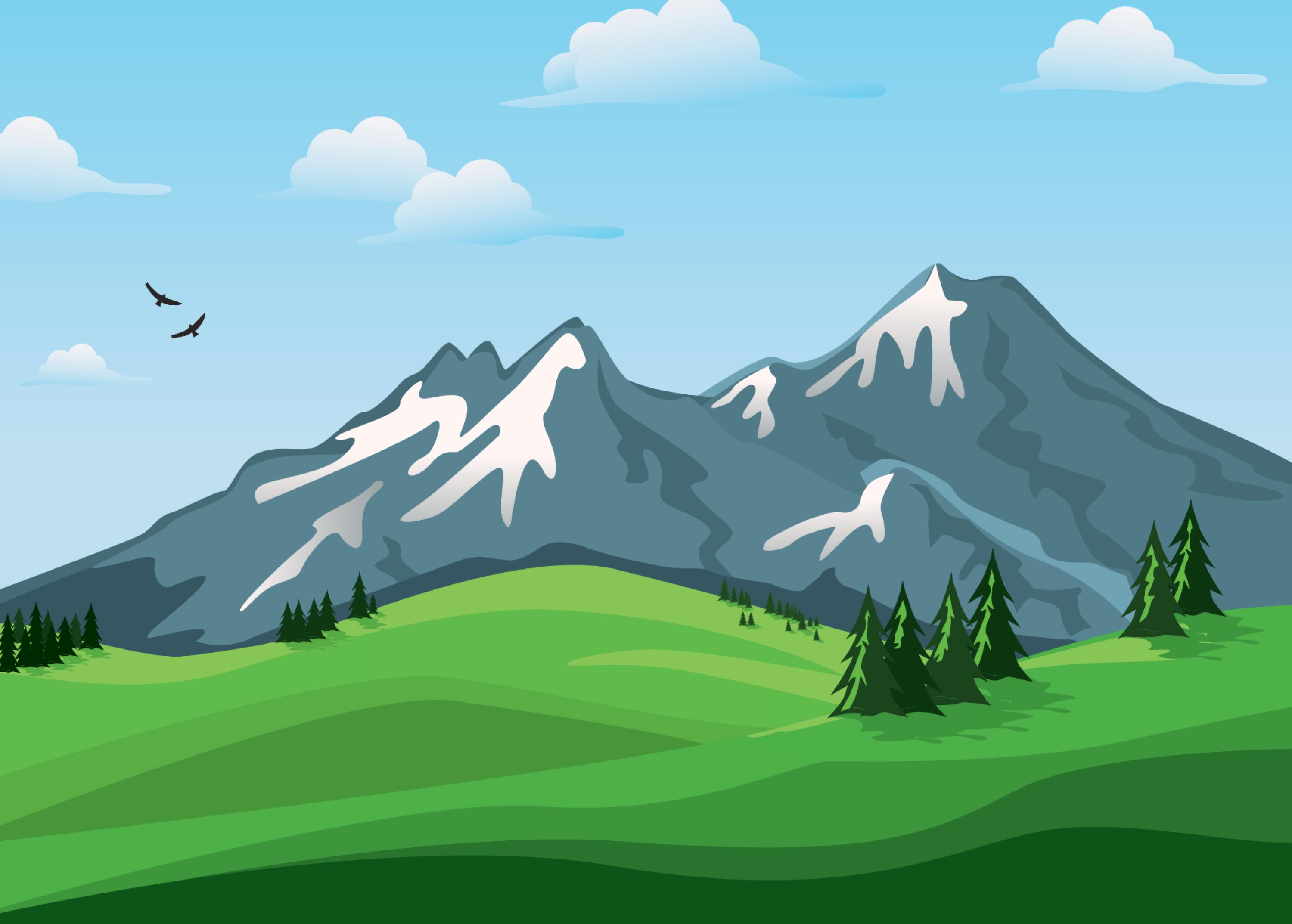 3000x2146 Wallpaper Mountains, Vector, Landscape, Nature Hd Widescreen