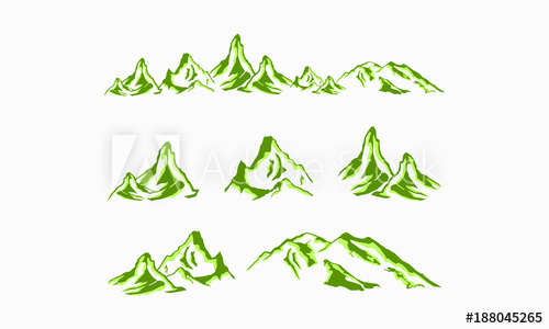 500x300 Beautiful Green Mountain Vector Detail, Mountain Logo Template