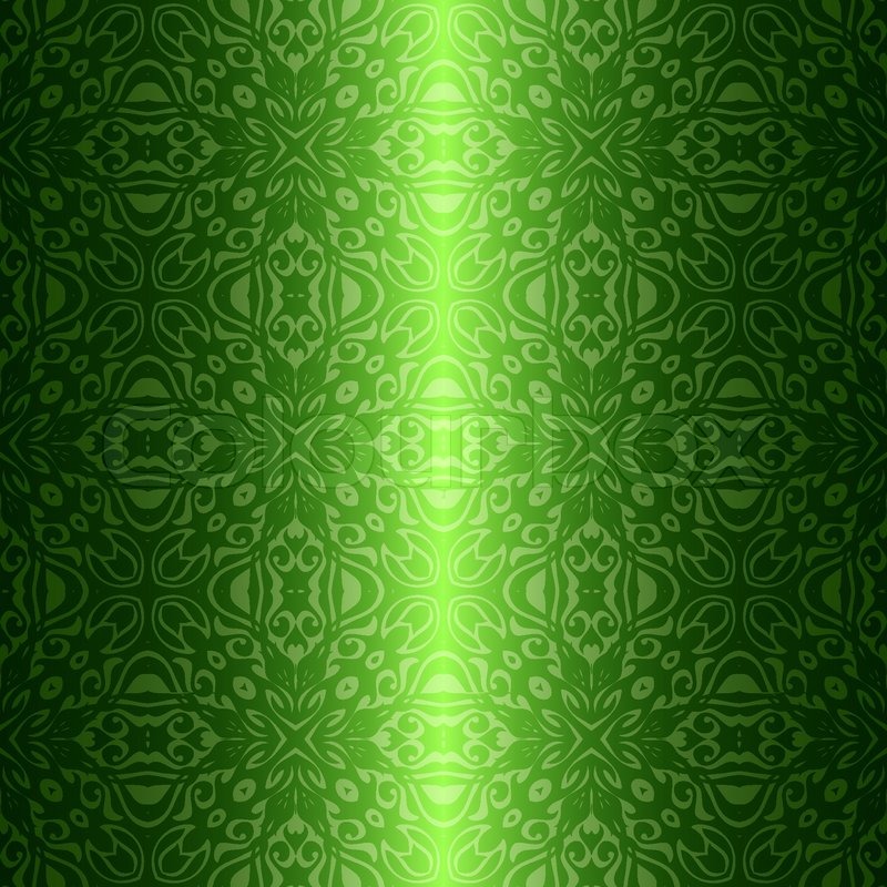 800x800 Damask Vintage Floral Green Seamless Stock Vector Colourbox