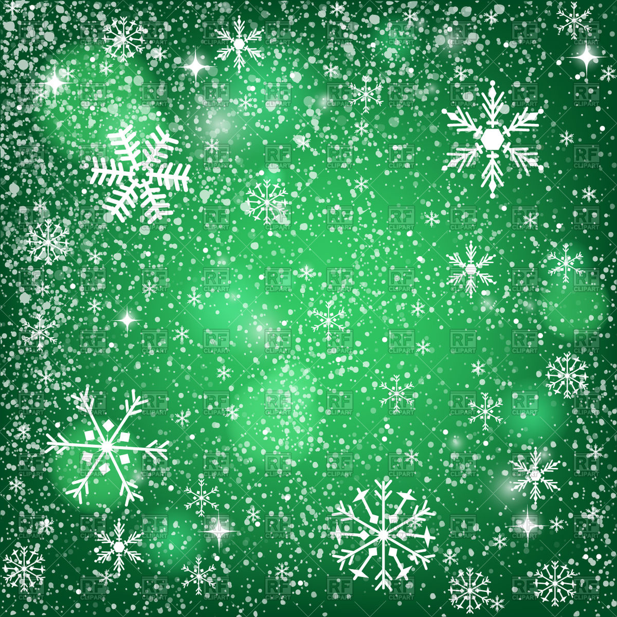 1200x1200 Abstract Green Christmas Background Snowy Pattern With Snowflakes