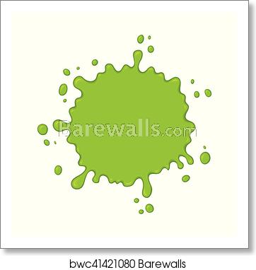 Green Slime Splash Blot, Art Print Barewalls Posters Prints 362x382 Green Slime Splash Blot, Art Print Barewalls Posters Prints