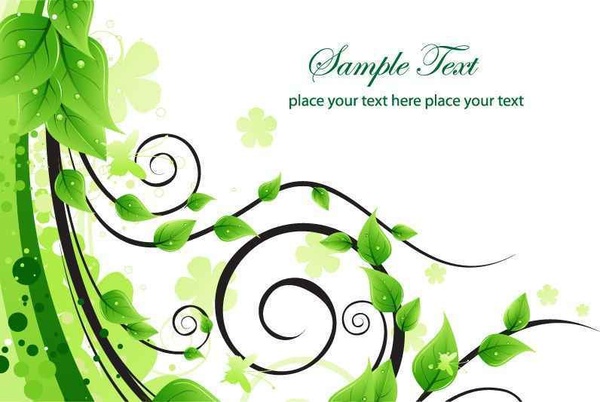 600x402 Green Floral Swirl Vector Background Free Vector Free Download