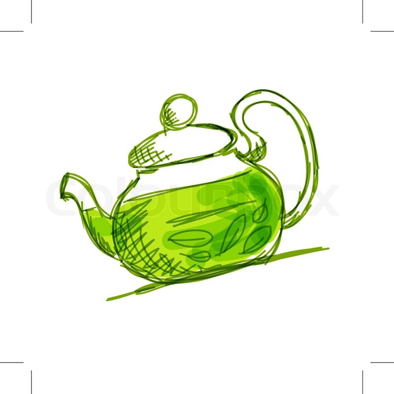 Teapot Sketch With Green Tea For Your Stock Vector Colourbox 800x800 Teapot Sketch With Green Tea For Your Stock Vector Colourbox
