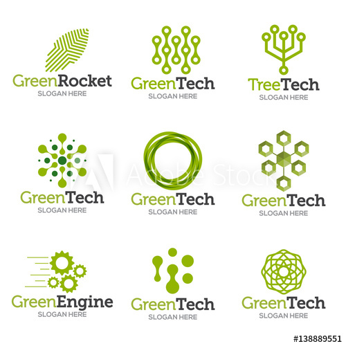 500x500 Collection Of Logo Templates Vector Abstract Shapes For Green