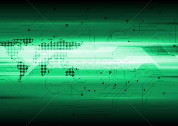 600x424 Dark Green Technology Circuit Board Background Vector Illustration