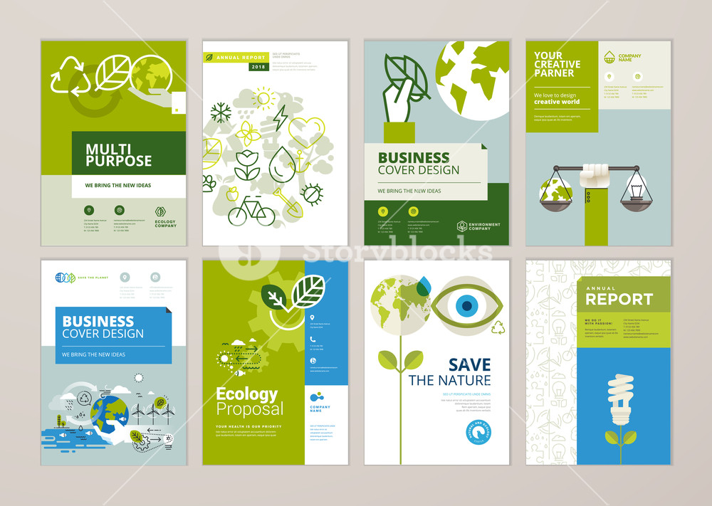1000x711 Set Of Brochure And Annual Report Cover Design Templates Of Nature