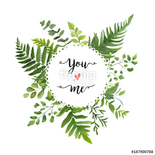 500x500 Green Leaves Foliage Vector Round Greenery Leaf Wreath
