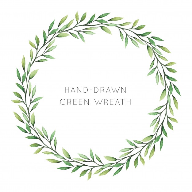 626x626 Bright Green Watercolor Wreath Vector Premium Download