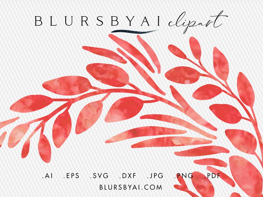 1024x768 Vector Greenery Silhouette Wreath, Hand Illustrated Clipart