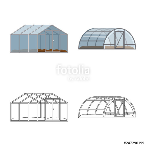 500x500 Vector Design Of Greenhouse And Plant Symbol Set Of Greenhouse