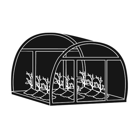 450x450 Greenhouse, Single Icon In Black Style Greenhouse, Vector Symbol