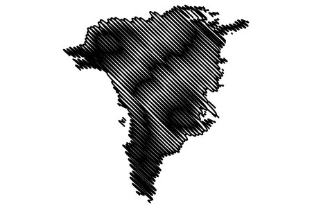 450x300 Greenland Map Vector Illustration, Scribble Sketch Greenland