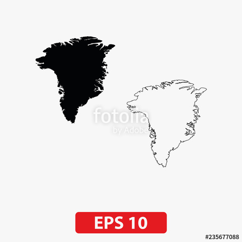 500x500 Map Of The Island Of Greenland Vector Stock Image And Royalty