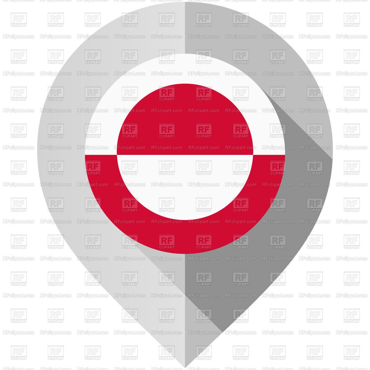 1200x1200 Marker With Greenland Flag Map Pn Vector Image Of Icons