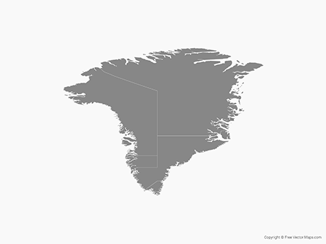 460x345 Vector Map Of Greenland With Regions