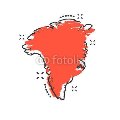 400x400 Vector Cartoon Greenland Map Icon In Comic Style Greenland Sign