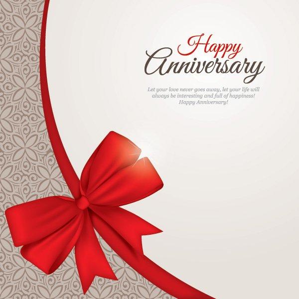 600x600 Happy Anniversary Greeting Card Template Vector