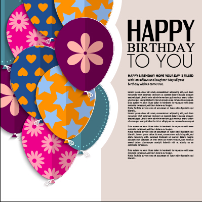 399x400 Template Birthday Greeting Card Vector Material Free Download