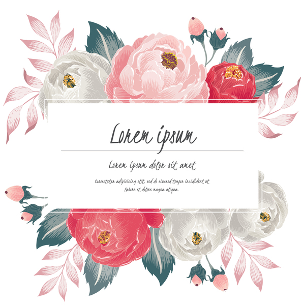 600x600 Vintage Flower With Greeting Card For Your Text Design Vector