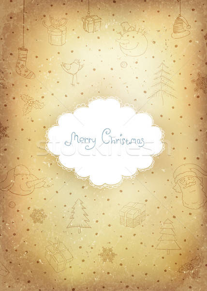 428x600 Vintage Golden Christmas Greeting Card Vector Illustration, Ep