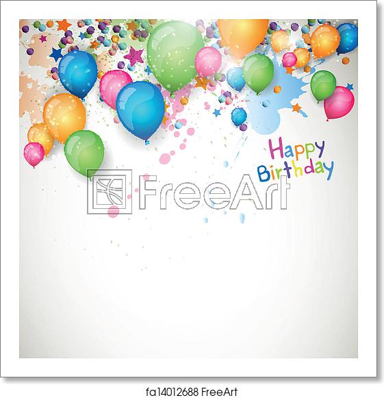 561x581 Free Art Print Of Vector Happy Birthday Greeting Card Vector