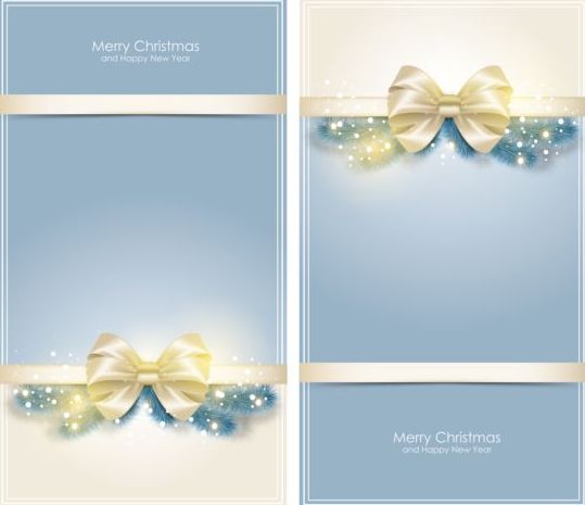 539x465 Golden Bow With Christmas Greeting Card Vector Free Download