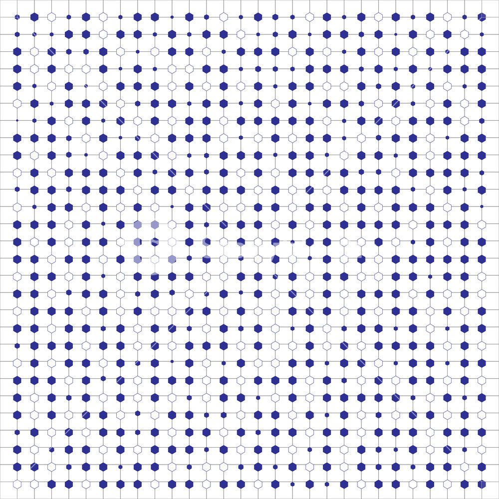 1000x1000 Abstract Blue Color Hexagons Pattern On Grid Background Vector