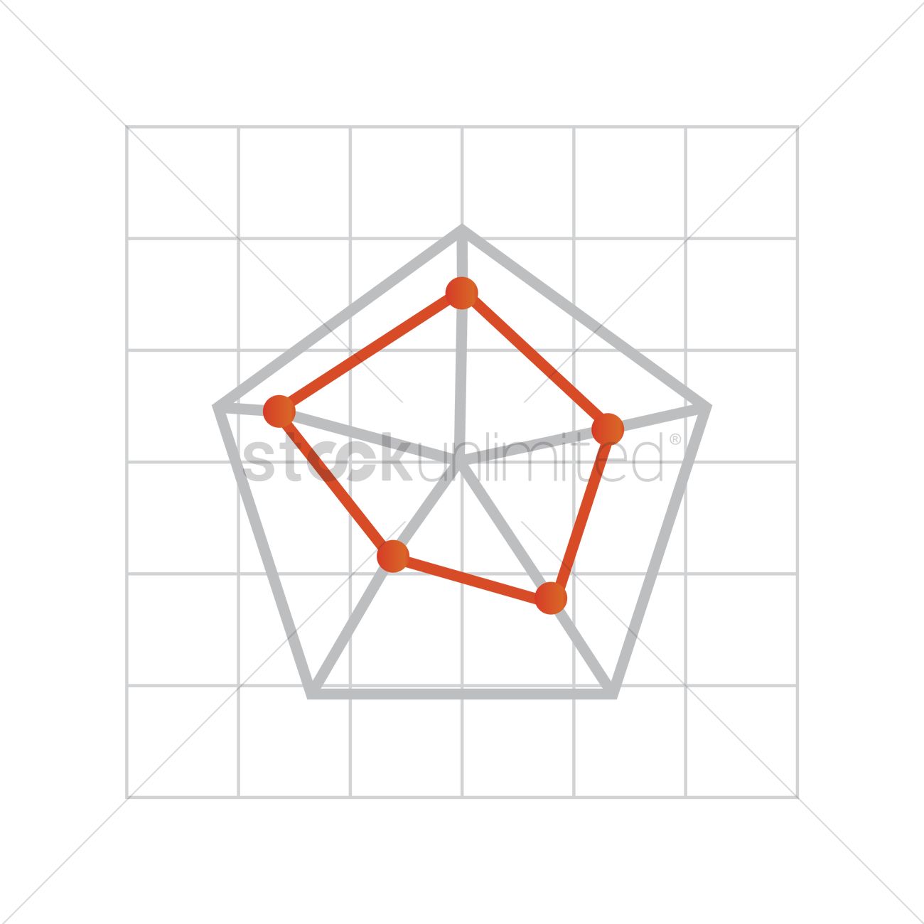 Free Pentagon On Graph Paper Vector Image 1300x1300 Free Pentagon On Graph Paper Vector Image