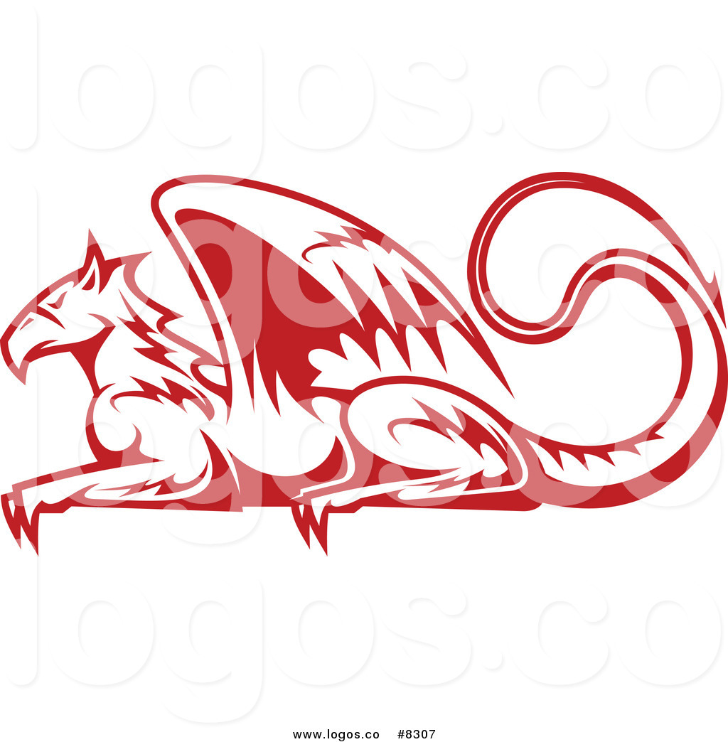 1024x1044 Royalty Free Clip Art Vector Logo Of A Red And White Griffin