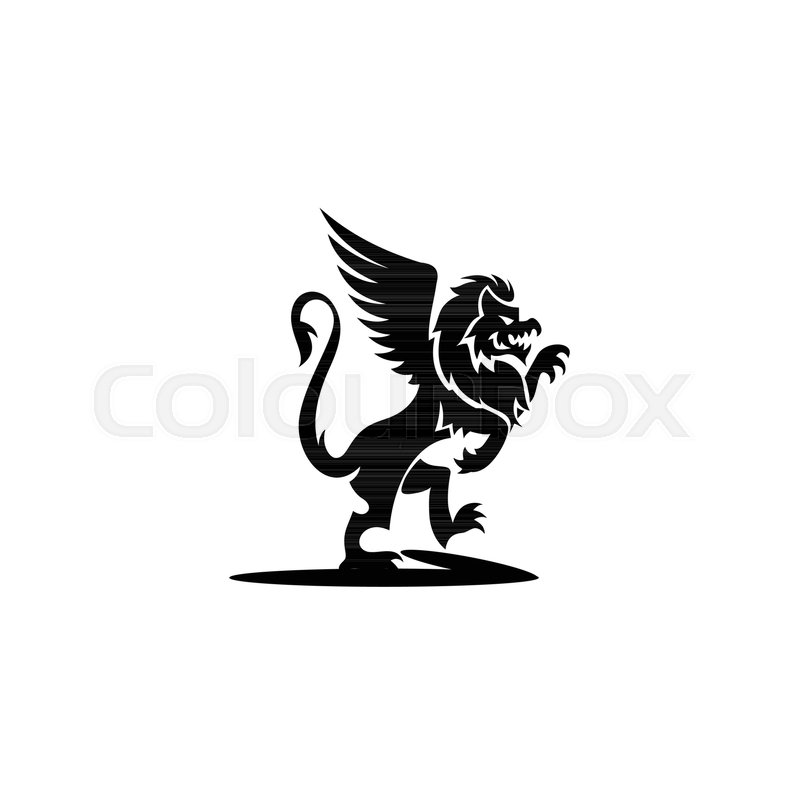 800x799 Black Color Griffin Logo On White Stock Vector Colourbox