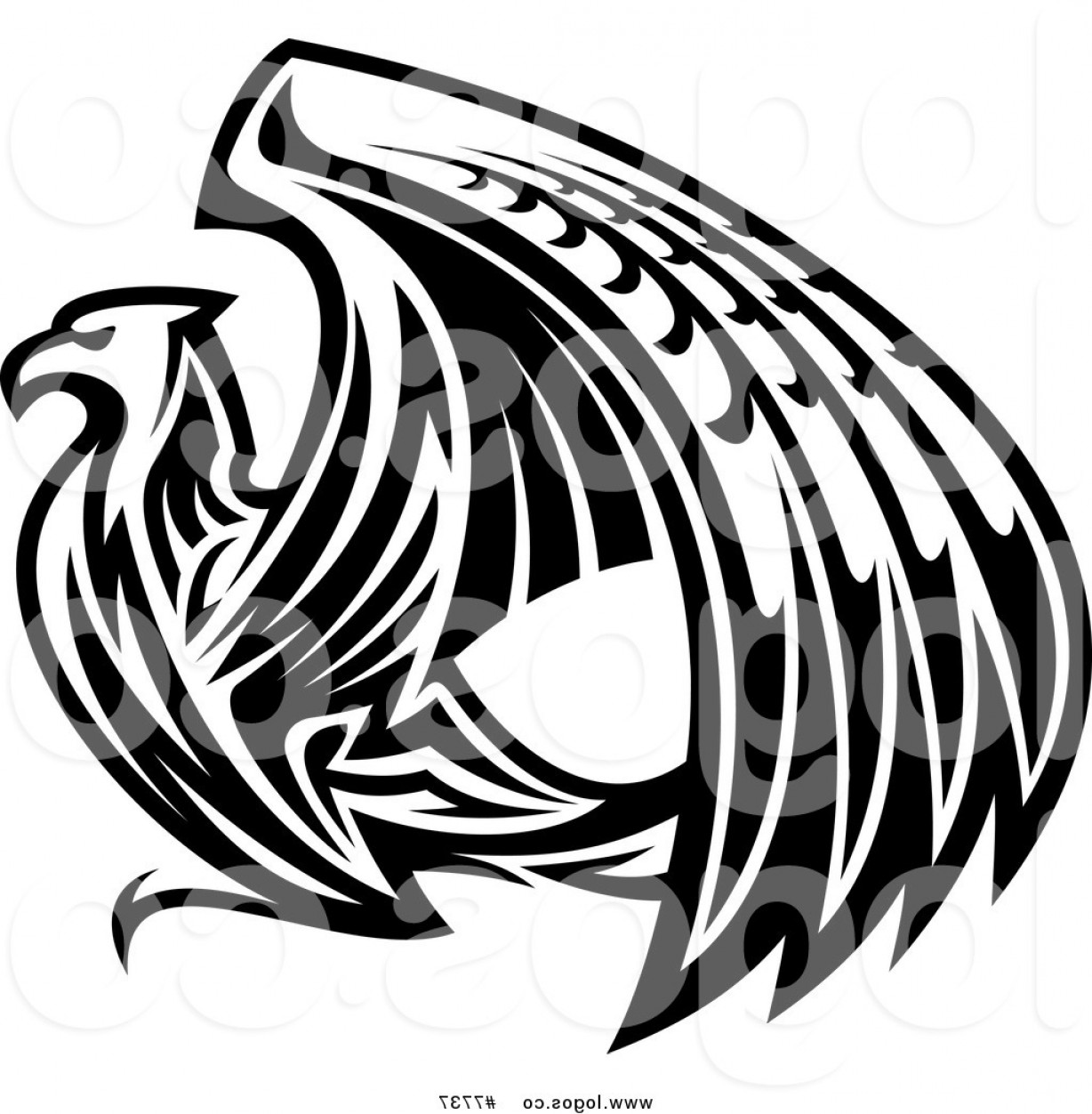 1228x1252 Royalty Free Vector Of A Black Griffin Or Eagle Logo