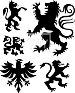 240x300 Heraldic Eagle And Griffin Vector