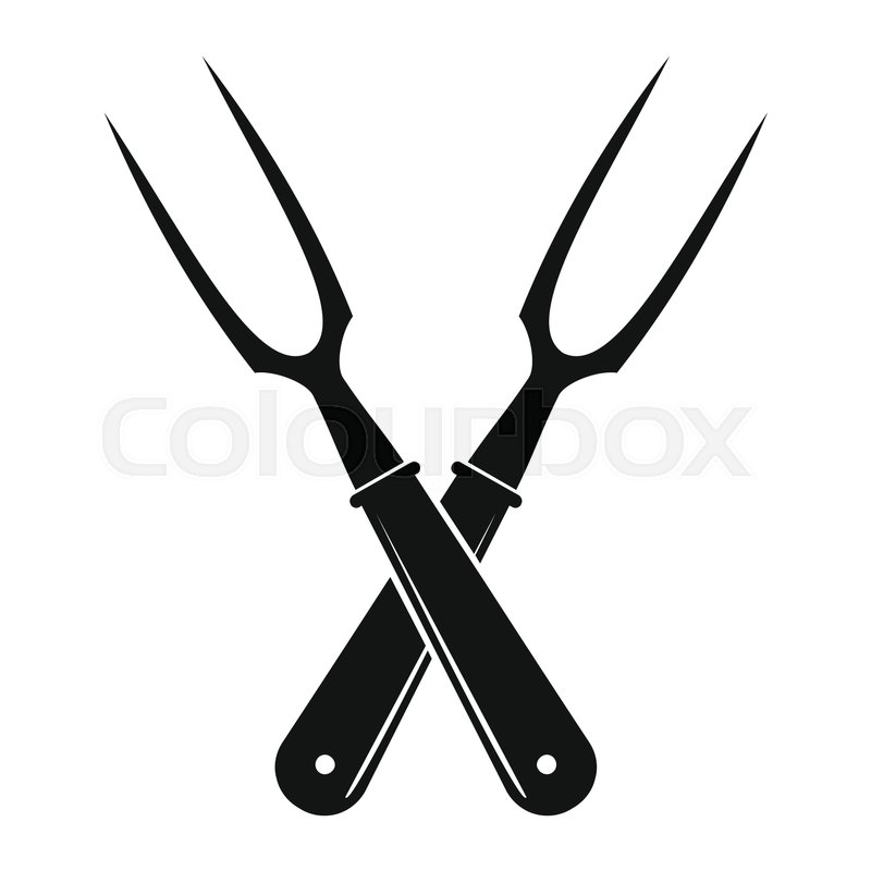 800x800 Crossing Grill Forks In Black Simple Stock Vector Colourbox
