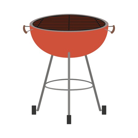 450x450 Bbq Grill Front View Colorful Silhouette Vector Illustration