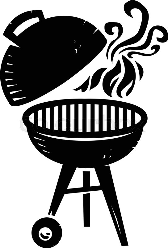 Black Bbq Grill Cooking With Smoke And Stock Vector Colourbox 544x800 Black Bbq Grill Cooking With Smoke And Stock Vector Colourbox