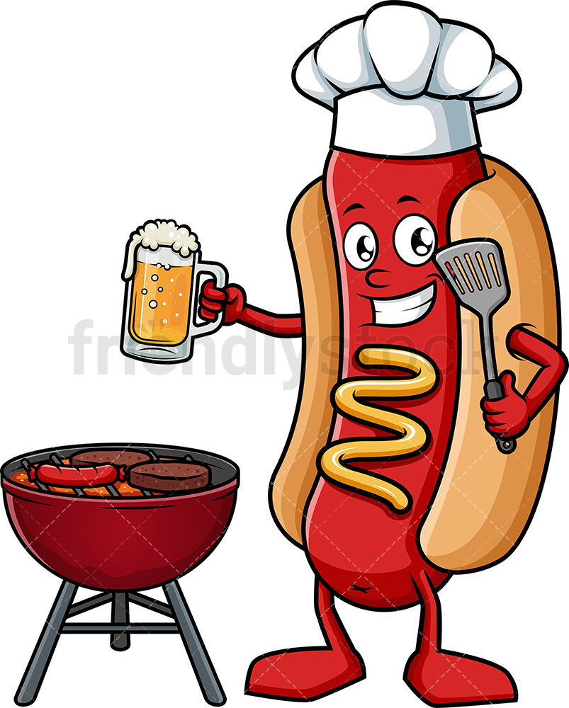 Hot Dog Cooking On The Grill Cartoon Clipart Vector 803x1000 Hot Dog Cooking On The Grill Cartoon Clipart Vector