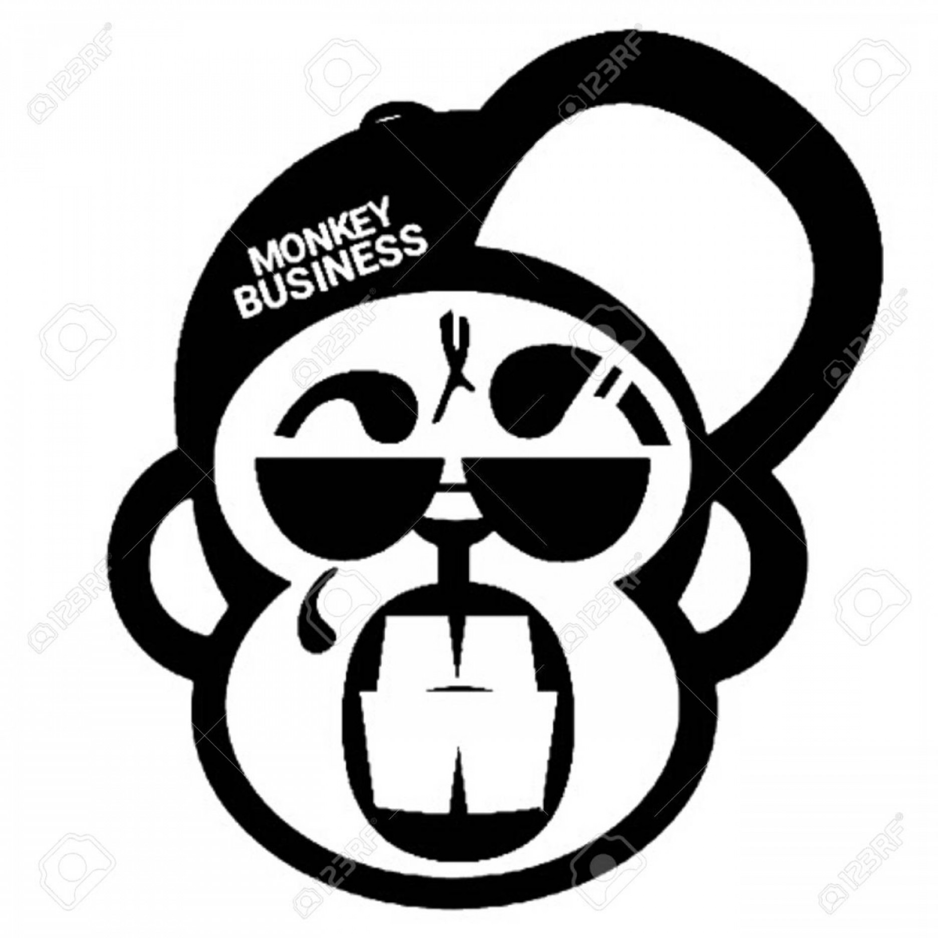 Photostock Vector Punk Rock Monkey With Tatoos Shades Grill 1872x1872 Photostock Vector Punk Rock Monkey With Tatoos Shades Grill