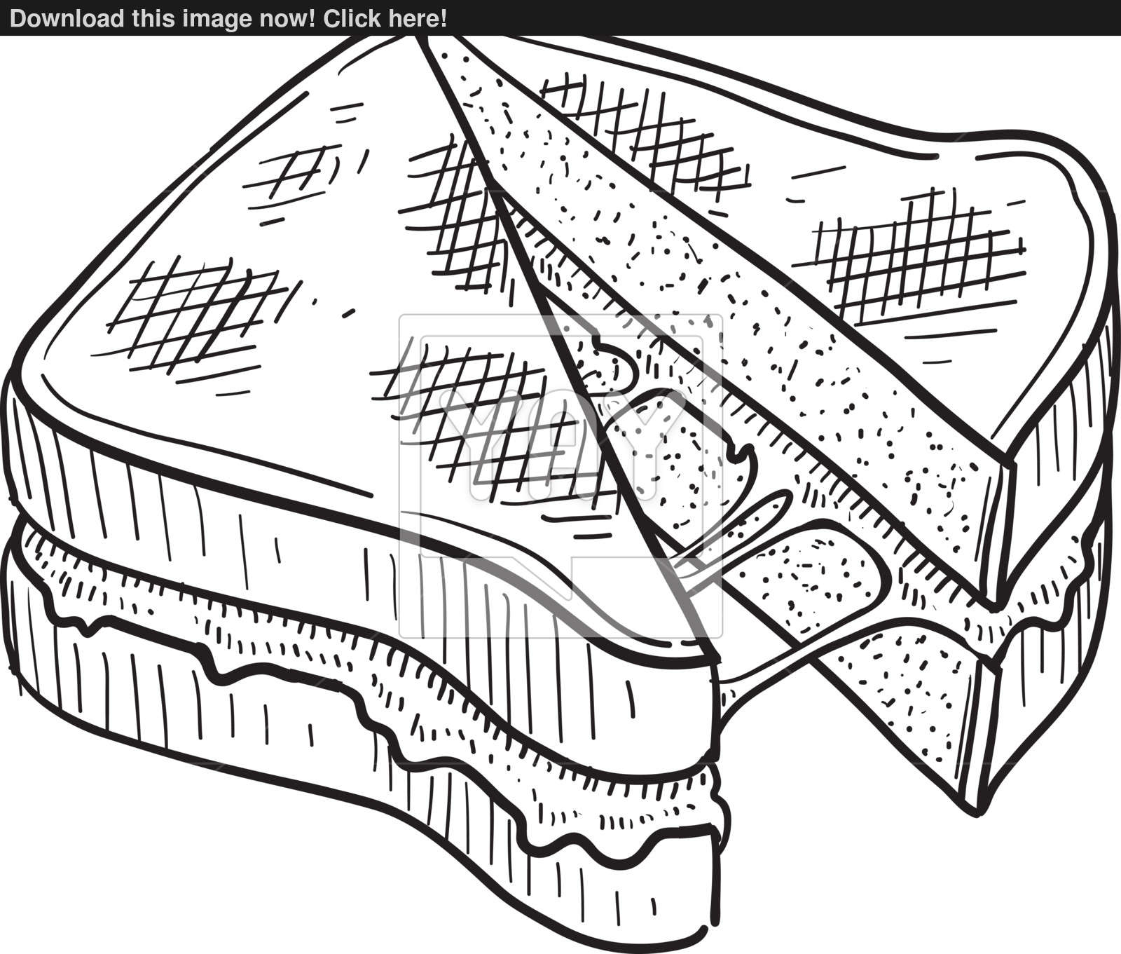 1600x1361 Grilled Cheese Sandwich Illustration Vector