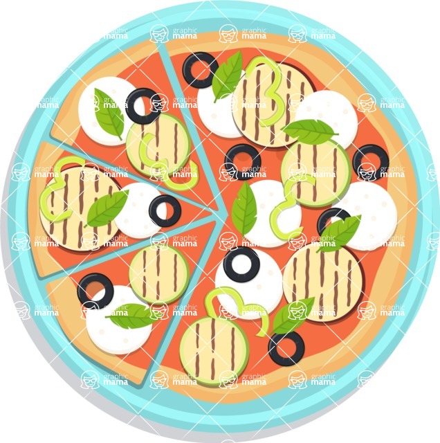 636x640 Whole Pizza With Grilled Cheese Vector Illustration Graphicmama