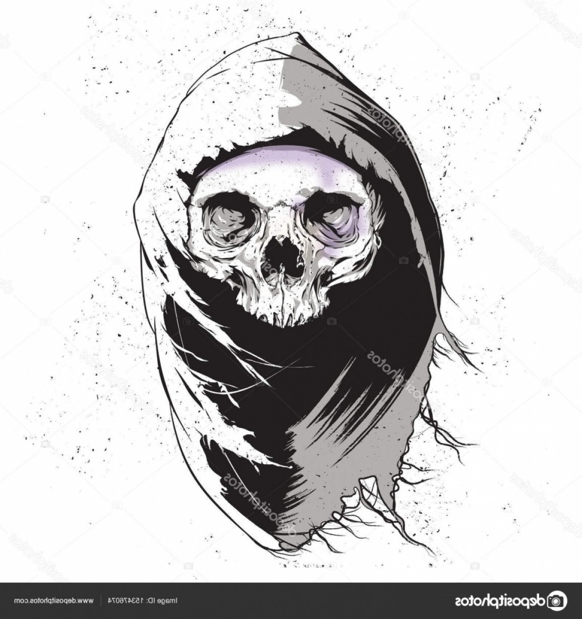 1155x1228 Stock Illustration Grim Reaper Human Skull Vector Handandbeak