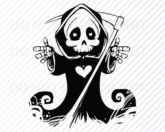 570x456 Halloween Grim Reaper For Cricut Silhouette Etsy