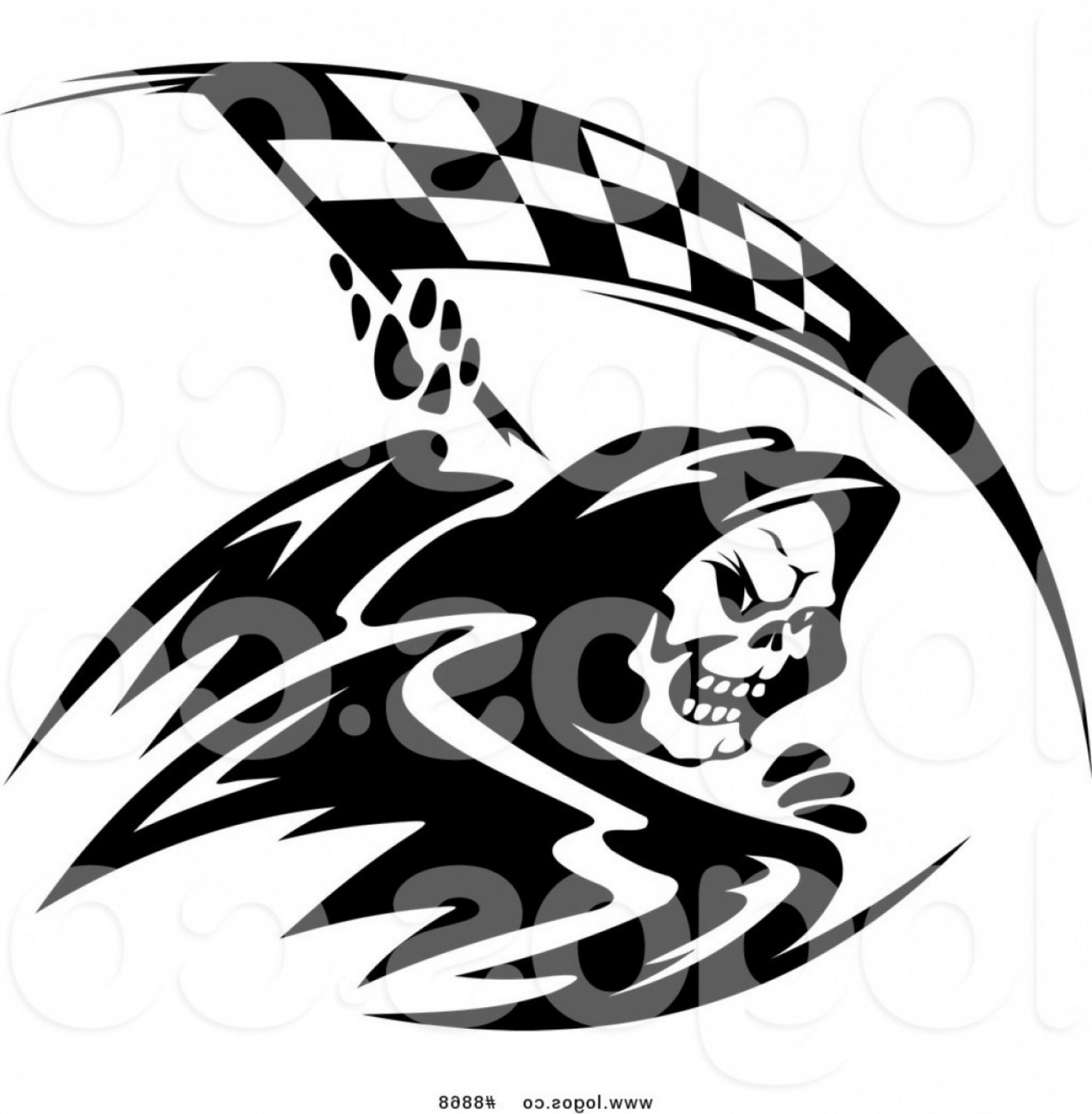 1767x1802 Royalty Free Clip Art Vector Logo Of A Grim Reaper With A Black