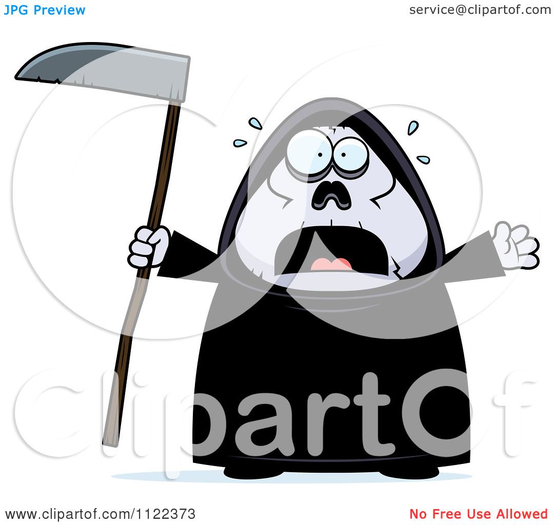 1080x1024 Cartoon Of A Scared Chubby Grim Reaper